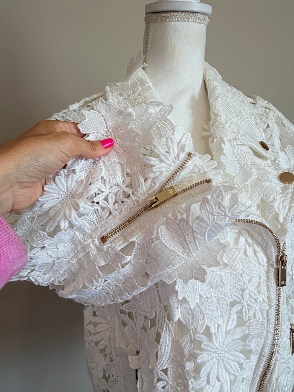 Generation love Crawford 3D Lace floral Moto Jacket size xl NWT - Picture 7 of 15